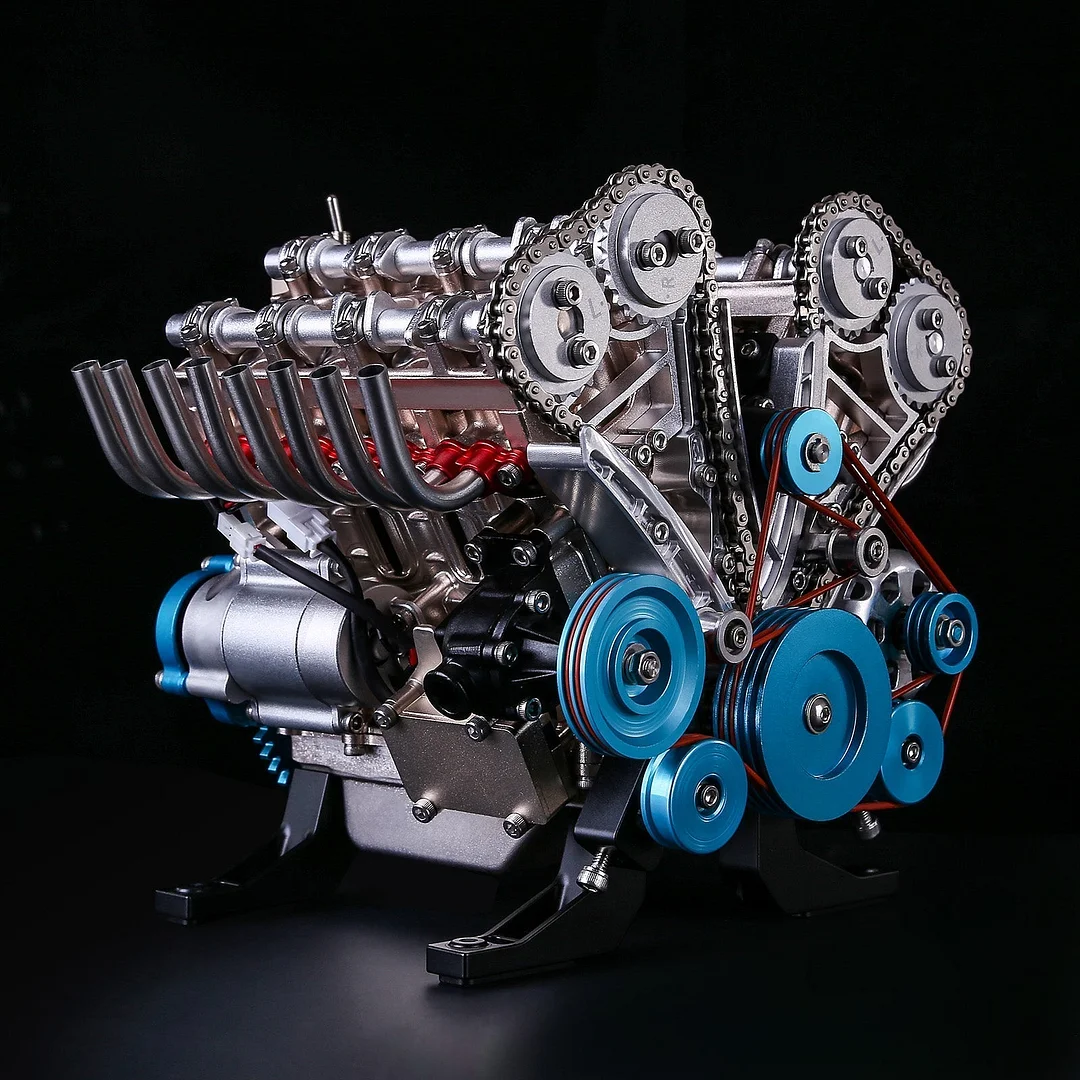 Moteur miniature 8 cylindres V8 complet en kit - Maquette technique motorisée de 660 pièces